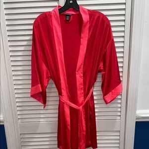 Victoria's Secret Bold Red Satin Robe